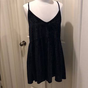 Rusty Velvet Romper with Palm Frond Details